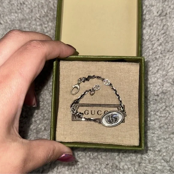 Gucci Sterling Silver Marmot Bracelet